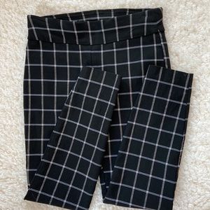 INC International Concepts Black Windowpane Skinny Pants